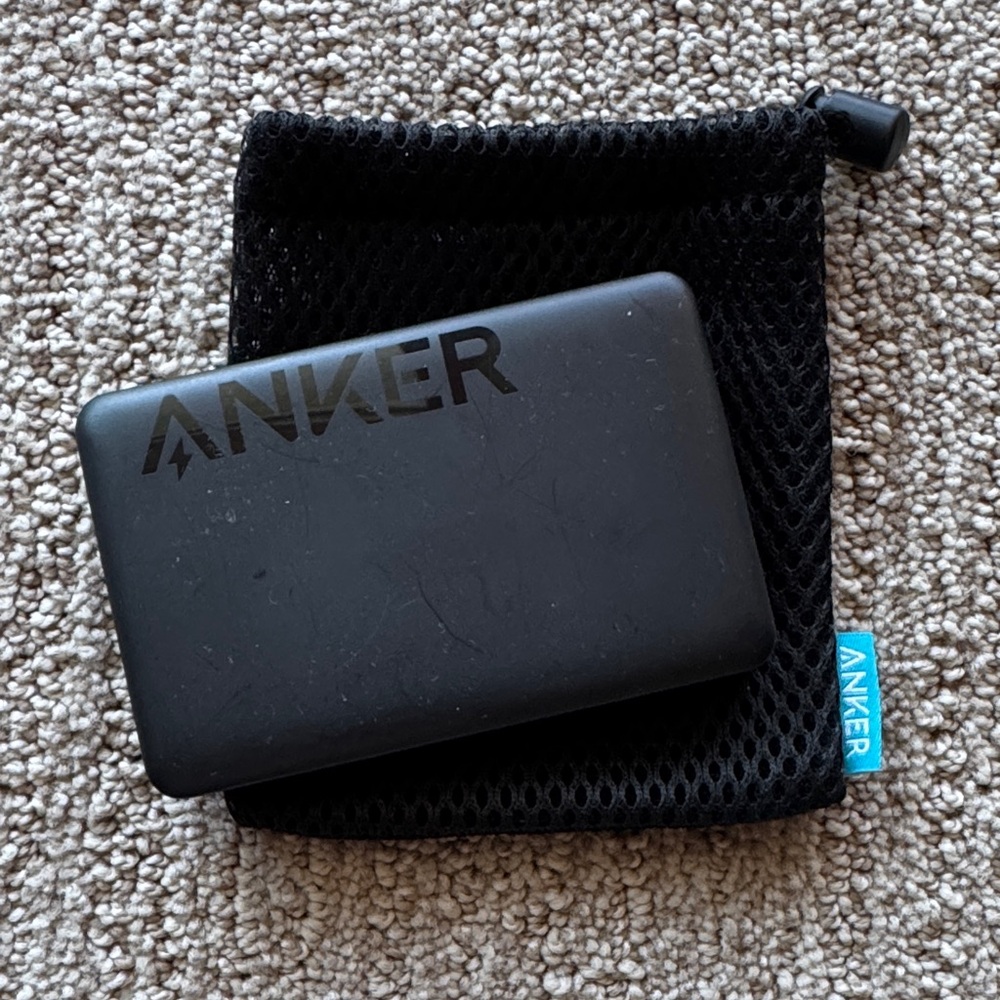 Anker Black Power Bank with Mesh Pouch